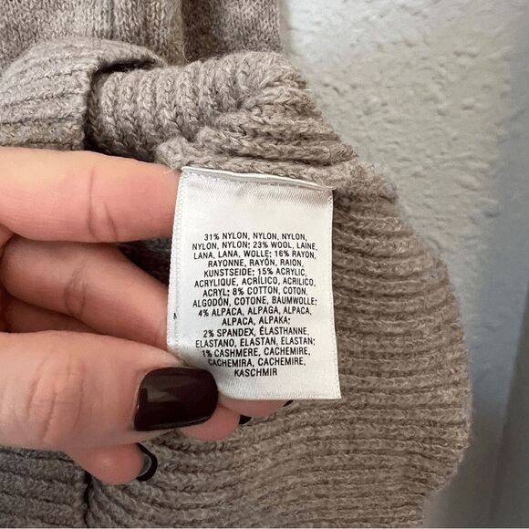 Anthropologie Sonoran Wool Cashmere Blend Cowl Neck Sweater Dress Size Small - Picture 9 of 9